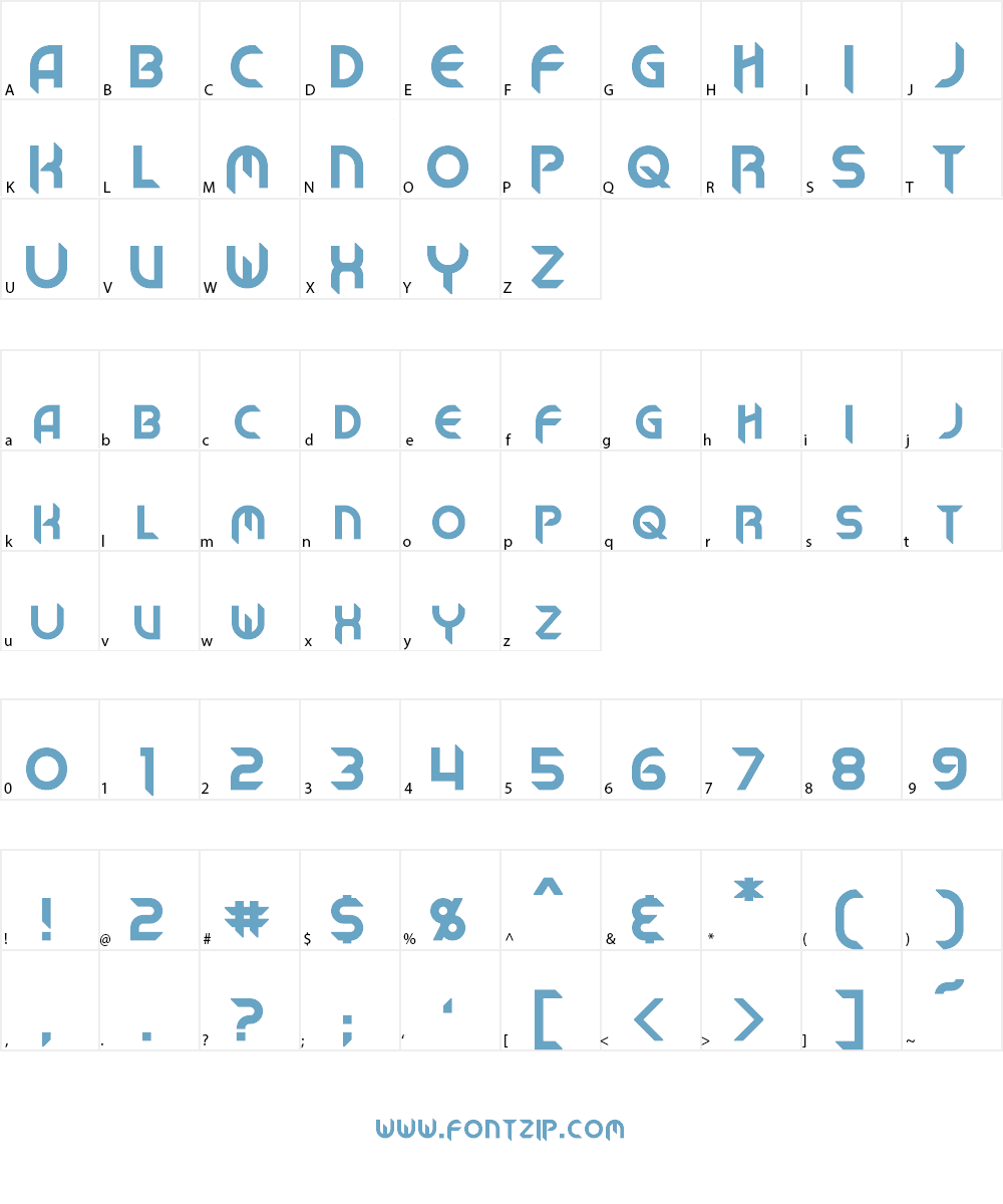 Mech Tech Font Character